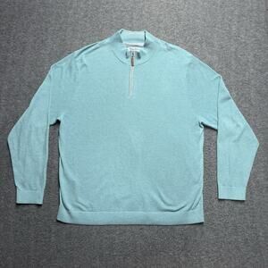 Tommy Bahama Island Zone 1/4 Zip Sweatshirt Men's IXLB Blue/Green Long Sleeve
